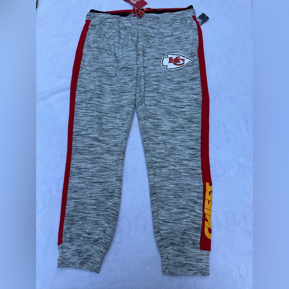 NFL Ultra game Gray/Red Chiefs Sweatpants size XL NWT